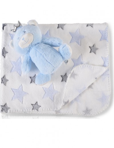  Cangaroo Κουβέρτα Αγκαλιάς & Λίκνου Bear Fleece 75x90cm Blue 3800146267544