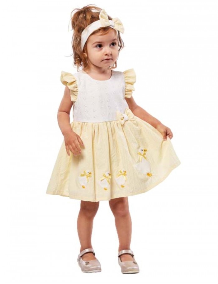 Κορίτσι φόρεμα 0-18 μηνών ΕΒΙΤΑ κίτρινο 226513k