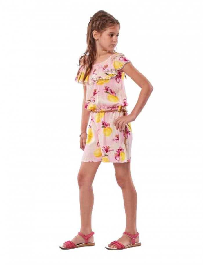 Κορίτσι ολόσωμη φόρμα 6-16 ετών EBITA λευκό-ροζ 226138r