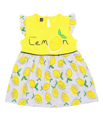 Κορίτσι φόρεμα 0-18 μηνών ΕΒΙΤΑ κίτρινο-γκρι mi-364
