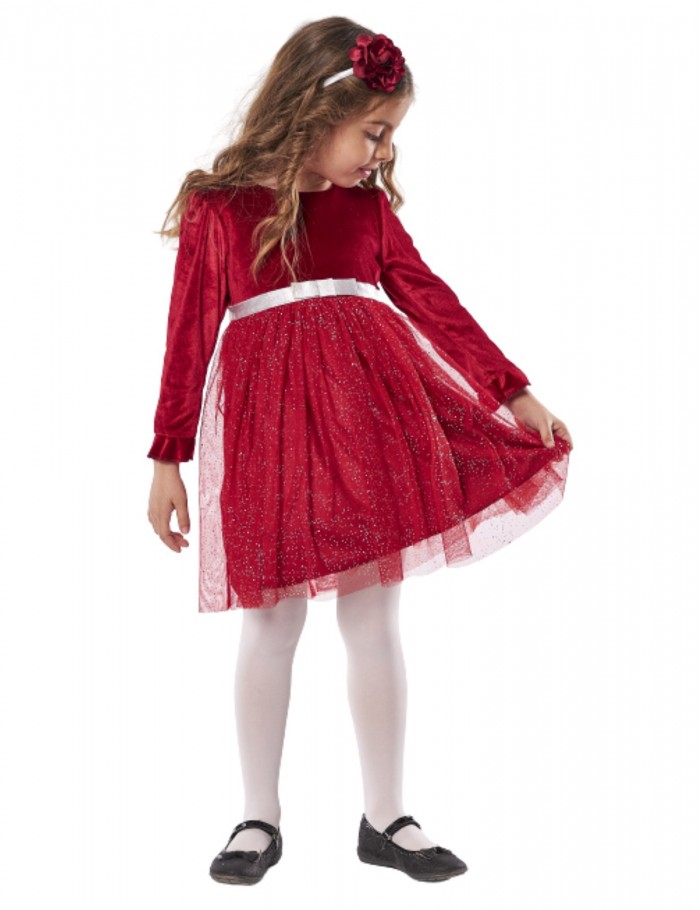 Κορίτσι φόρεμα 1-6 ΕΒΙΤΑ κόκκινο 239269k
