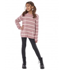 Κορίτσι μπλούζα 6-16 ετών ΕΒΙΤΑ ροζ ριγέ 239009