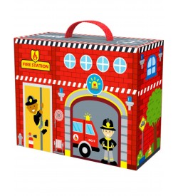 Tooky Toy Ξύλινο Σετ Πυροσβεστικός Σταθμός Fire Station TY203 6970090048111