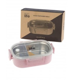 Ecolife Δοχείο Φαγητού Πλαστικό Light Pink Κατάλληλο για Φούρνο Μικροκυμάτων BO-9073 900ml 5208009000549