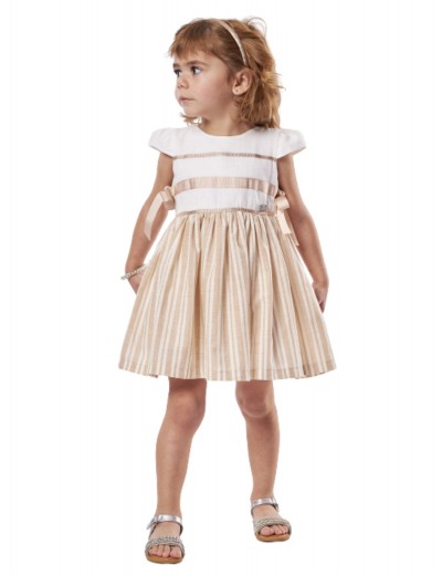 Κορίτσι φόρεμα 1-6 ΕΒΙΤΑ λευκό-μπεζ 238278