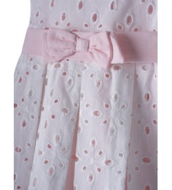 Κορίτσι φόρεμα 0-24 μηνών ΕΒΙΤΑ εκρού-ροζ 242501