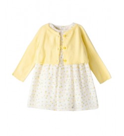 Κορίτσι φόρεμα 0-24 μηνών ΕΒΙΤΑ λευκό-κίτρινο 242503