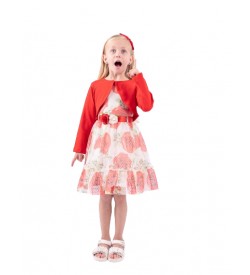 Κορίτσι φόρεμα 1-6 ΕΒΙΤΑ φλοράλ-κόκκινο 242207