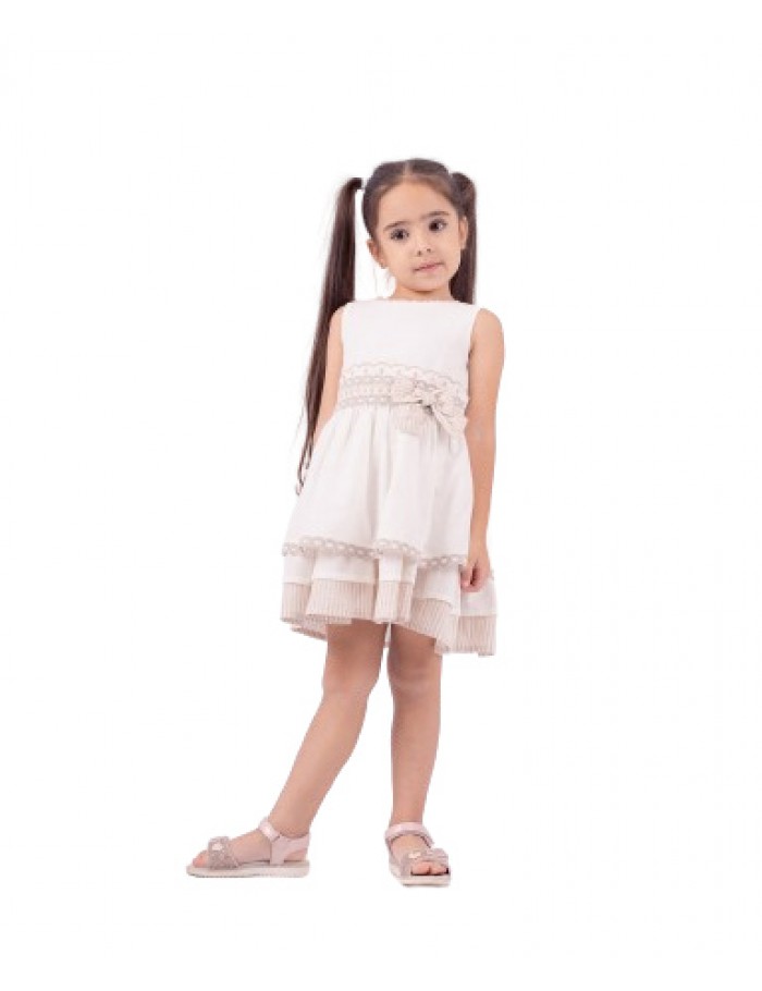 Κορίτσι φόρεμα 1-6 ΕΒΙΤΑ λευκό-μπεζ 242208