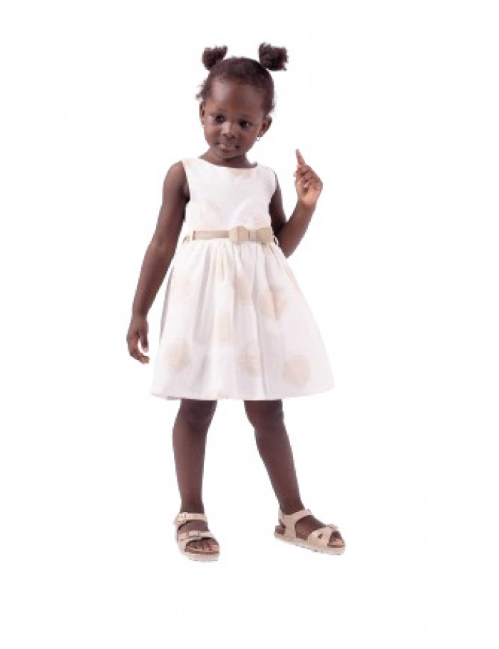 Κορίτσι φόρεμα 1-6 ΕΒΙΤΑ λευκό-μπεζ 242204