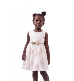 Κορίτσι φόρεμα 1-6 ΕΒΙΤΑ λευκό-μπεζ 242204