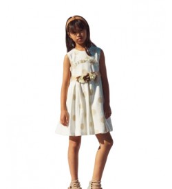 Κορίτσι φόρεμα 6-16 ΕΒΙΤΑ εκρού-πουά 242037