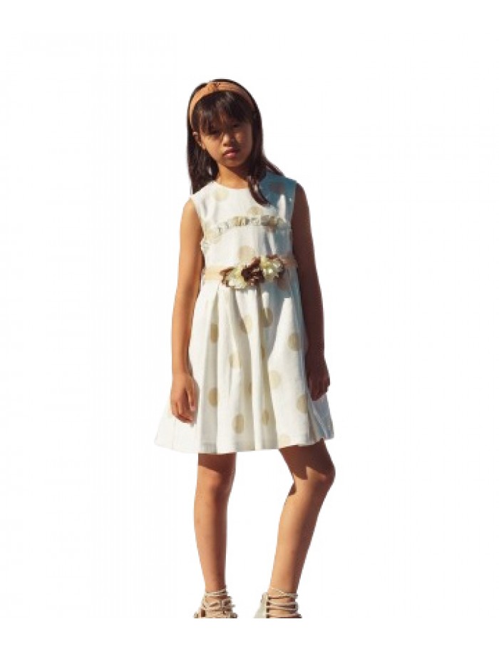 Κορίτσι φόρεμα 6-16 ΕΒΙΤΑ εκρού-πουά 242037