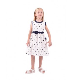 Κορίτσι φόρεμα 1-6 ΕΒΙΤΑ λευκό-μπλε 242201m
