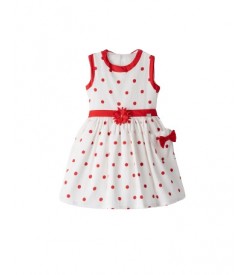 Κορίτσι φόρεμα 1-6 ΕΒΙΤΑ λευκό-κόκκινο 242201k