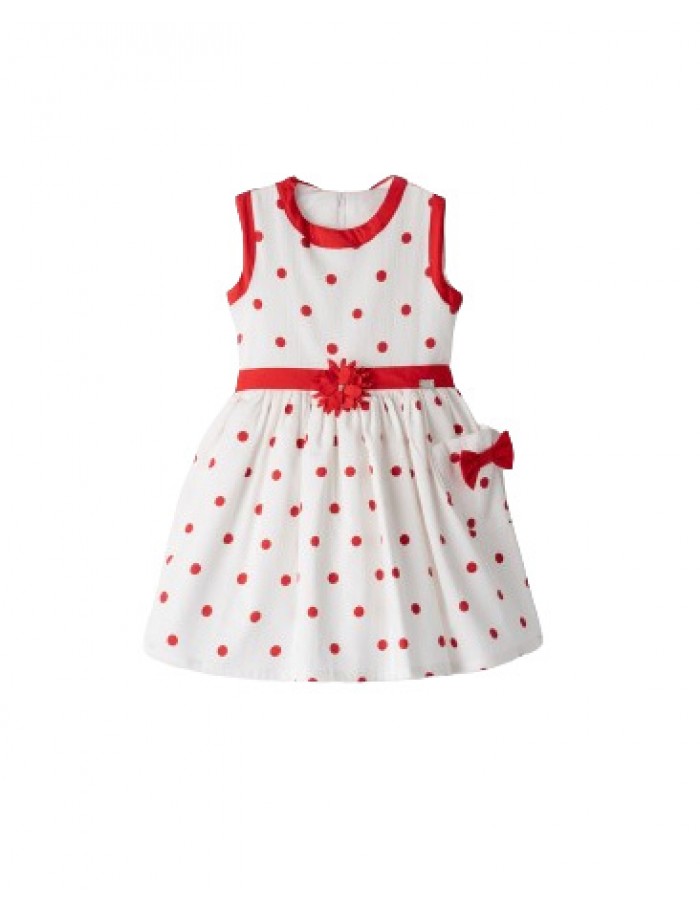 Κορίτσι φόρεμα 1-6 ΕΒΙΤΑ λευκό-κόκκινο 242201k