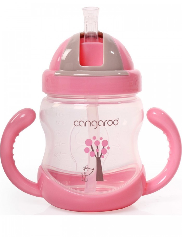 Εκπαιδευτικό κύπελλο με καλαμάκι 280ml Pink Cangaroo 106618