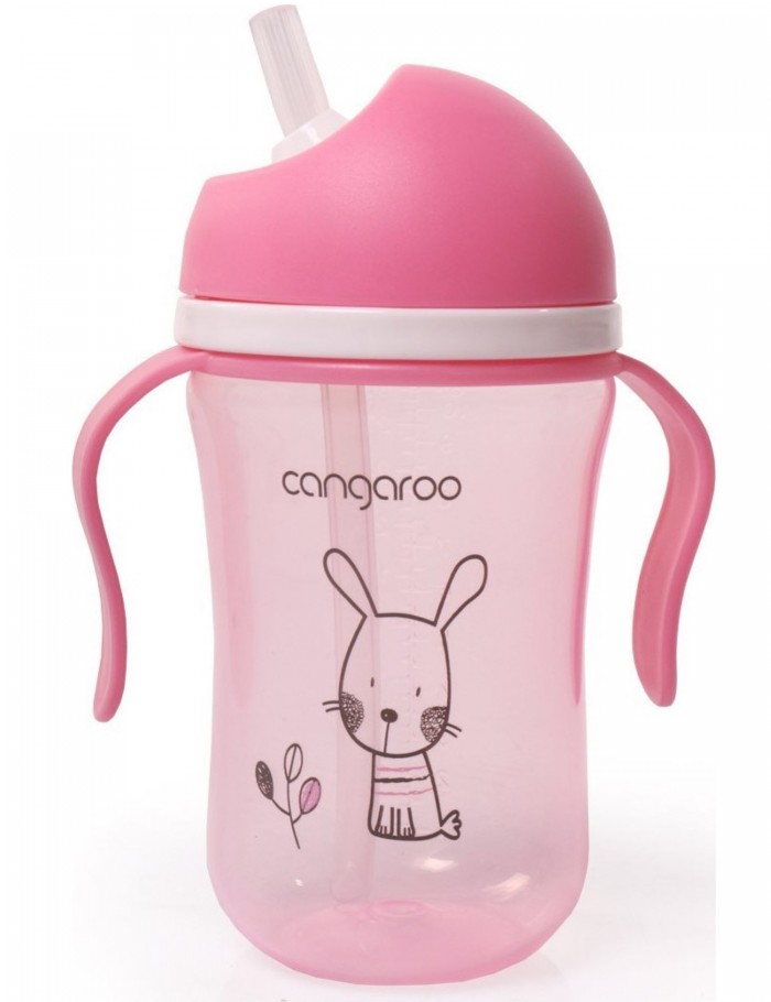 Εκπαιδευτικό κύπελλο με καλαμάκι 300ml Bunny Pink Cangaroo 106617