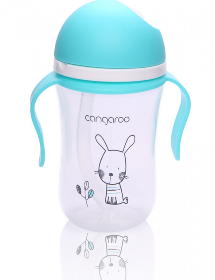 Εκπαιδευτικό κύπελλο με καλαμάκι 300ml Bunny Blue Cangaroo 103647