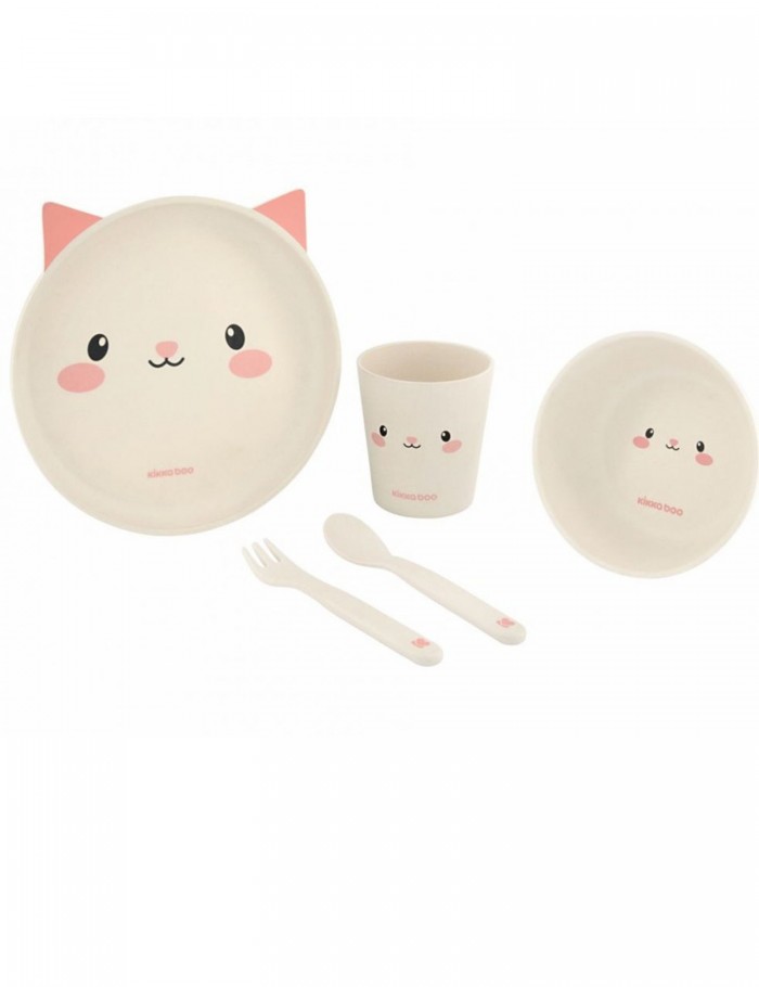  Σετ Φαγητού 5 τεμαχίων kikka boo από Bamboo Cat Pink 31302040073