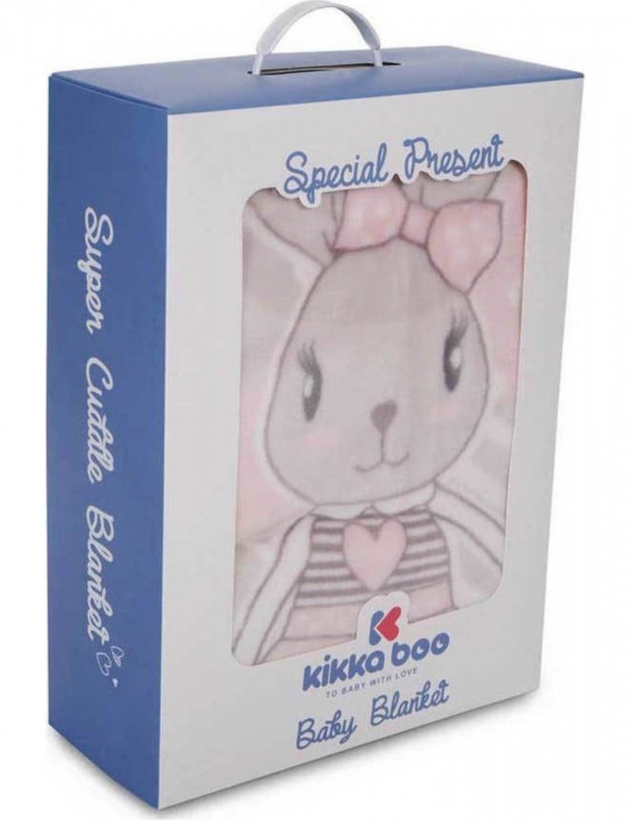 Kikka Boo Κουβέρτα Κούνιας Rabbits 110x140 cm Ροζ 31103020058