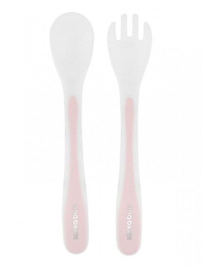 Σετ φαγητού Kikka Boo Spoon And Fork Set PP Pink 31302040099