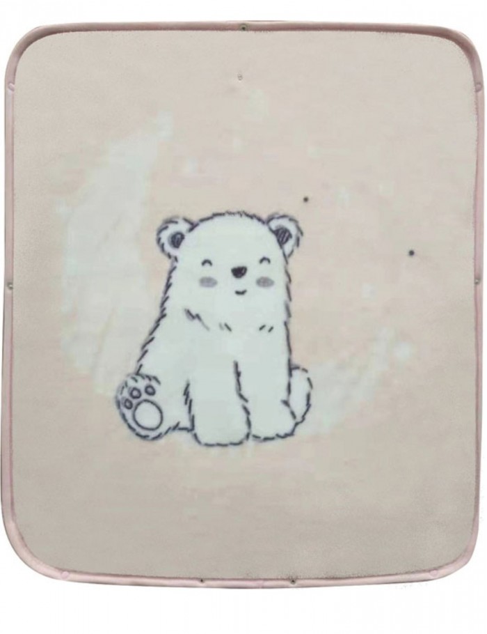 Kikka Boo Κουβέρτα Βελουτέ Αγκαλιάς Polars Bear Pink 31108020037