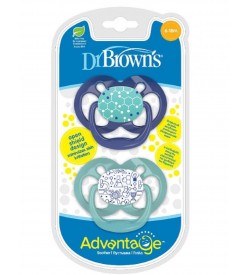 Dr Browns Πιπίλα Σιλικόνης Advantage Επίπεδο 2 (6-12m) - Σιέλ PA22002